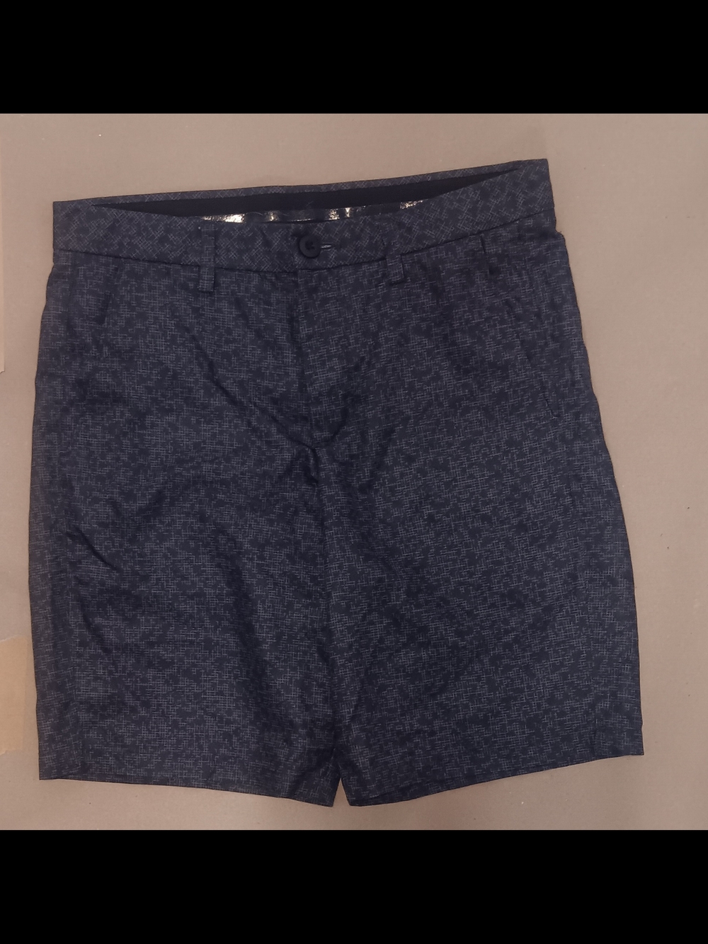 tek gear Navy Micro-Pattern Flat Front Golf  Shorts (102)